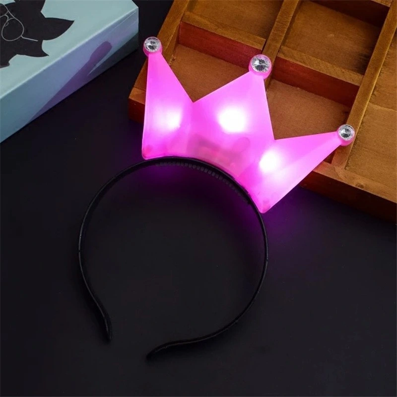 Women Girl Party Activities 2023 Decorative Hair Clips LED Flashing Crown Headband