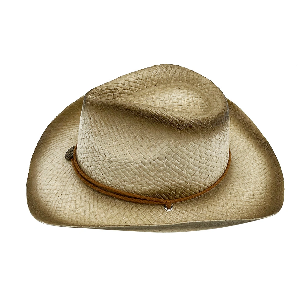 New Design Spring Summer Natural Raffia Straw Cowboy Hats Women Men with Band