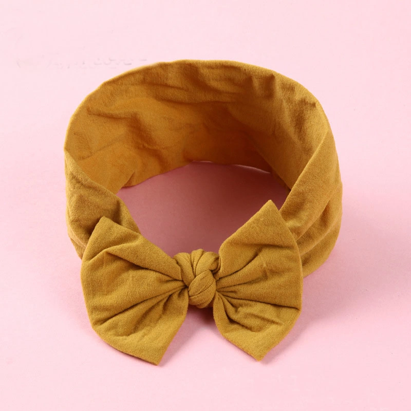 Big Bow Headband for Girls 2019 Solid Large Hair Bows Elastic Turban