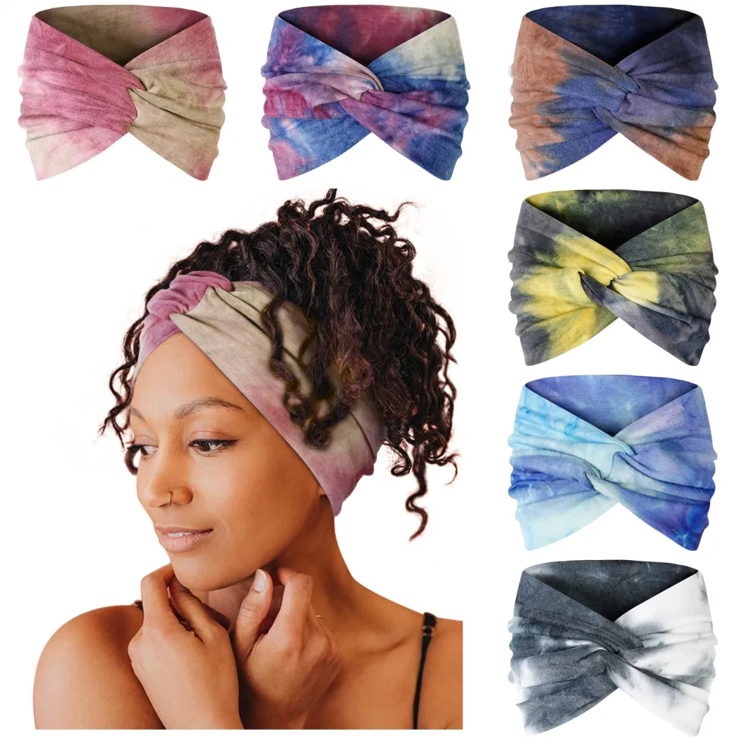 Twisted Knot Accessories 6 Pack Turban Wide Headbands for Women