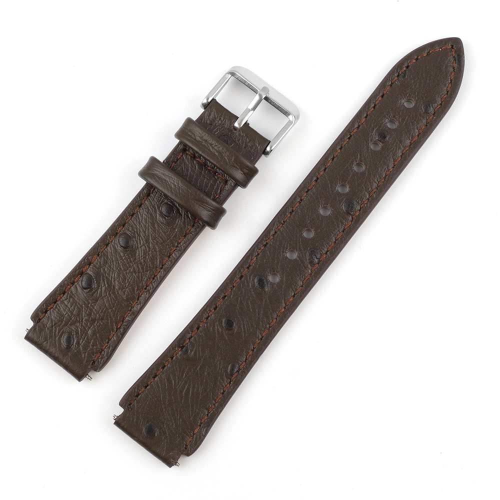 Cheap Price High Quality Ostrich Pattern Leather Watch Straps Real Leather Watch Bands