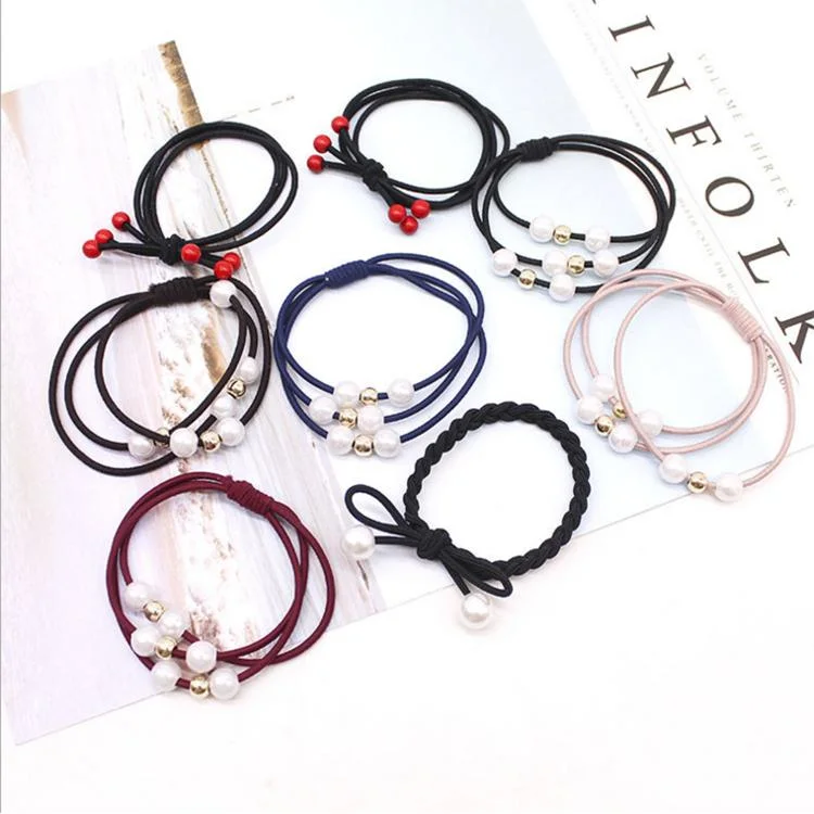 Girl Headbands Hand Ring Headwear Accessory Pearl Hair Elastics Hair Bands