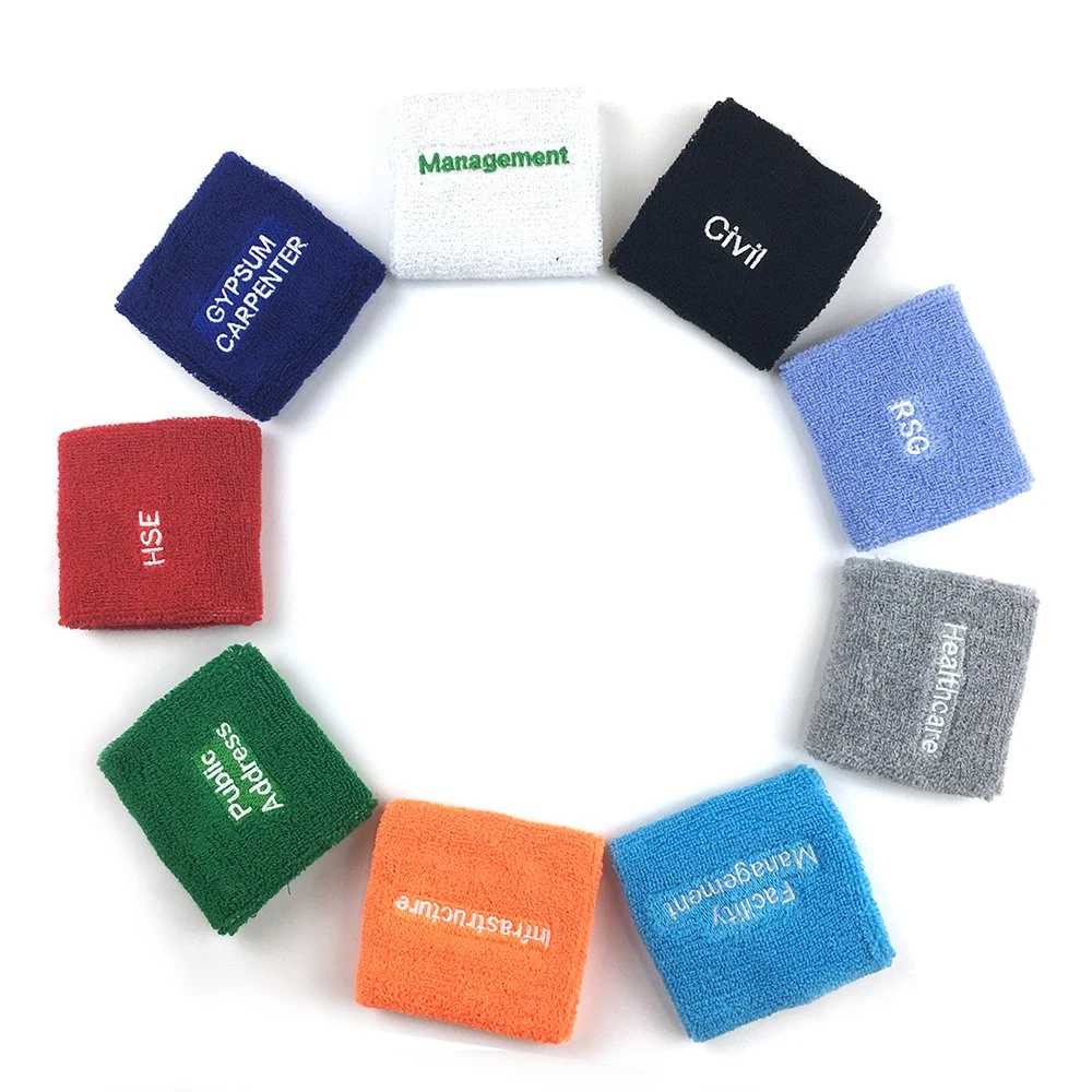 Cotton Wristband Sport Sweatband Terry Cloth Band for Exercise Tennis