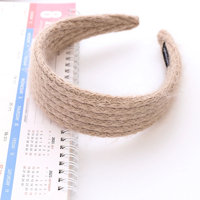 Fashion New Hair Band Wool Retro Knitting Wide Side Hair Card Headband Net Red Girls Hair Accessories