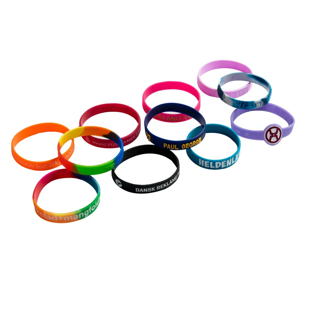 Custom Rubber Silk Screen Printing Silicone Wristband for Events