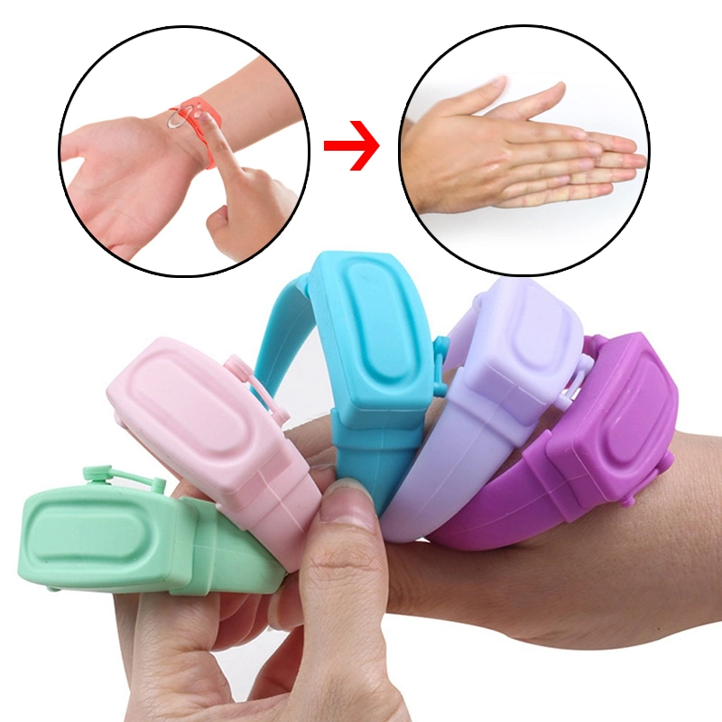 Fatory Direct Sale Custom Multi-Color Fashion Silicone Bracelet Connector Rubber Band for Kids Party Wedding Sanitiser Dispenser Wristband