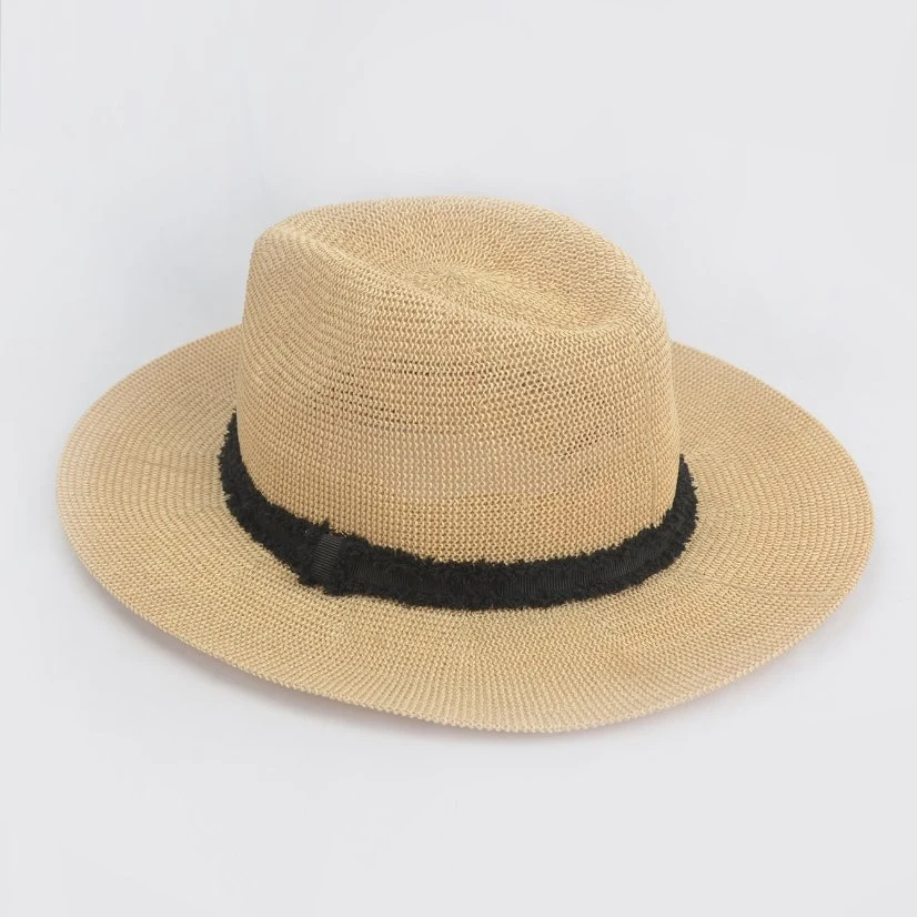 Black Band Natural Mesh Cloche Type Sun Protection Panama Hat