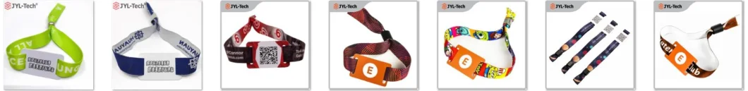 Music Festival Event Fabric RFID E-Ticket Wristbands MIFARE NFC Woven Smart Bracelet Band