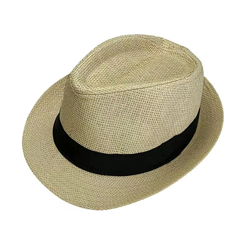 Straw Crushable Summer Panama Fedora Trilby Hat with Band