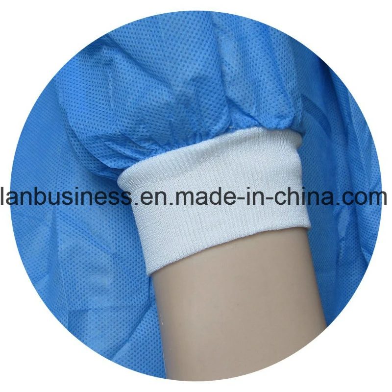 Spandex Rib Cuffs White and Blue Disposable