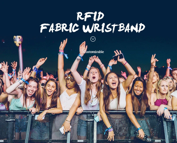 Event Music Festival Woven Fabric Cloth RFID NFC RFID Woven Wristband