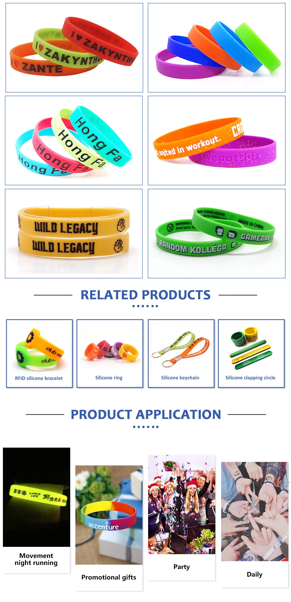 Customized Design Rainbow Eco-Friendly Silicone Wristband with Printing Logo