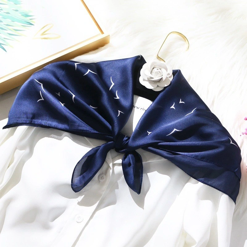 70*70cm Girls Silk Feeling Square Bandana Hair Neck Scarf