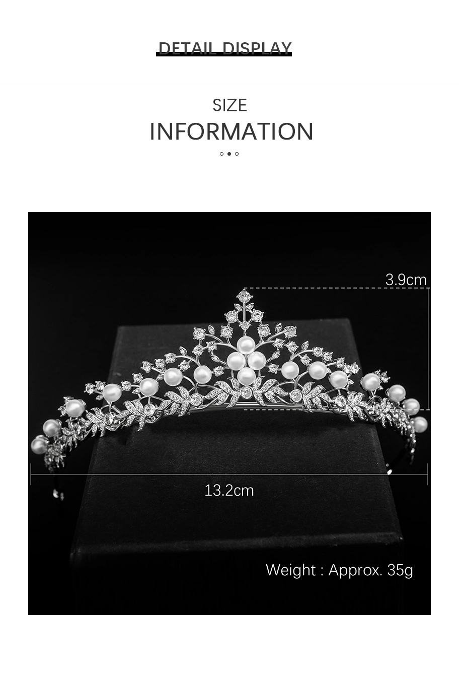 Jade Angel Imitation Pearl Crown Headband Elegant Cubic Zirconia Silver Plated Brass Quinceanera Tiaras Headband for Women Gift