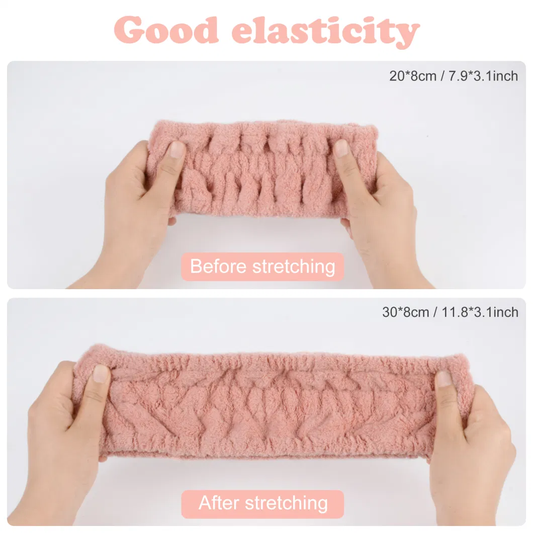 Custom Microfiber Wide Elastic Headband Makeup Hairband Washing SPA Yoga Exercise Shower Face Adjustable Hair Band