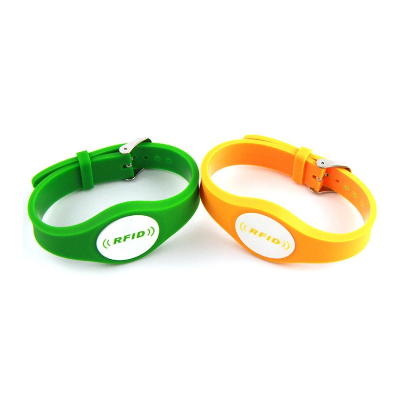 Printing Logo Colorful ISO14443A Hf PVC RFID Watch-Buckle Wristband for Party