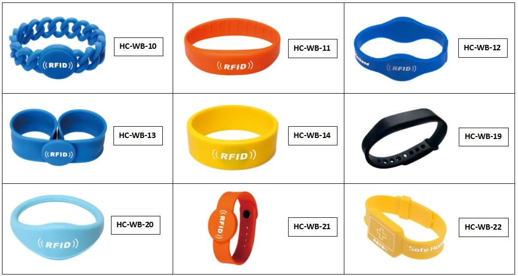 High Quality Waterproof 13.56MHz RFID Silicone Wristband for Access Control