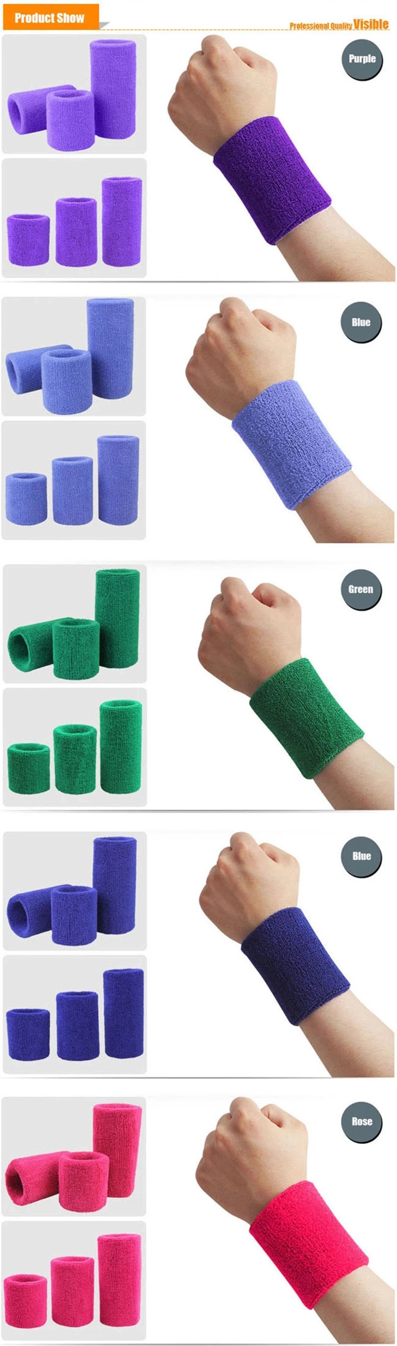 Thick Custom Terry Cloth Wrist Support/Brace/Bands for Basketball Volleyball Tennis and Other Sports