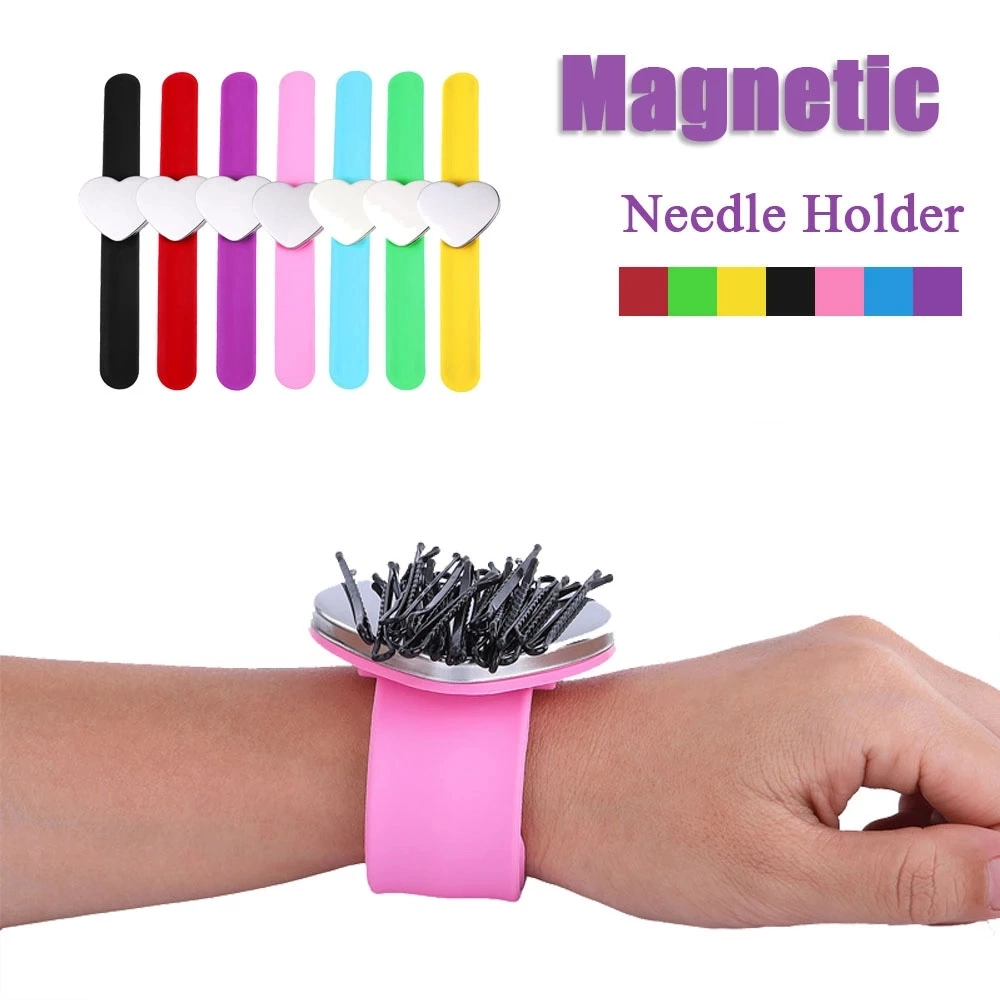 Magnetic Wristband Pin Cushion Holder for Quilting Sewing Pins Hair Clips