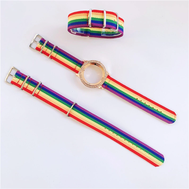 Manufacturer Wholesale Fashion Popular Rainbow Braided Bracelets Women&prime;s Beautiful Wristband Custom