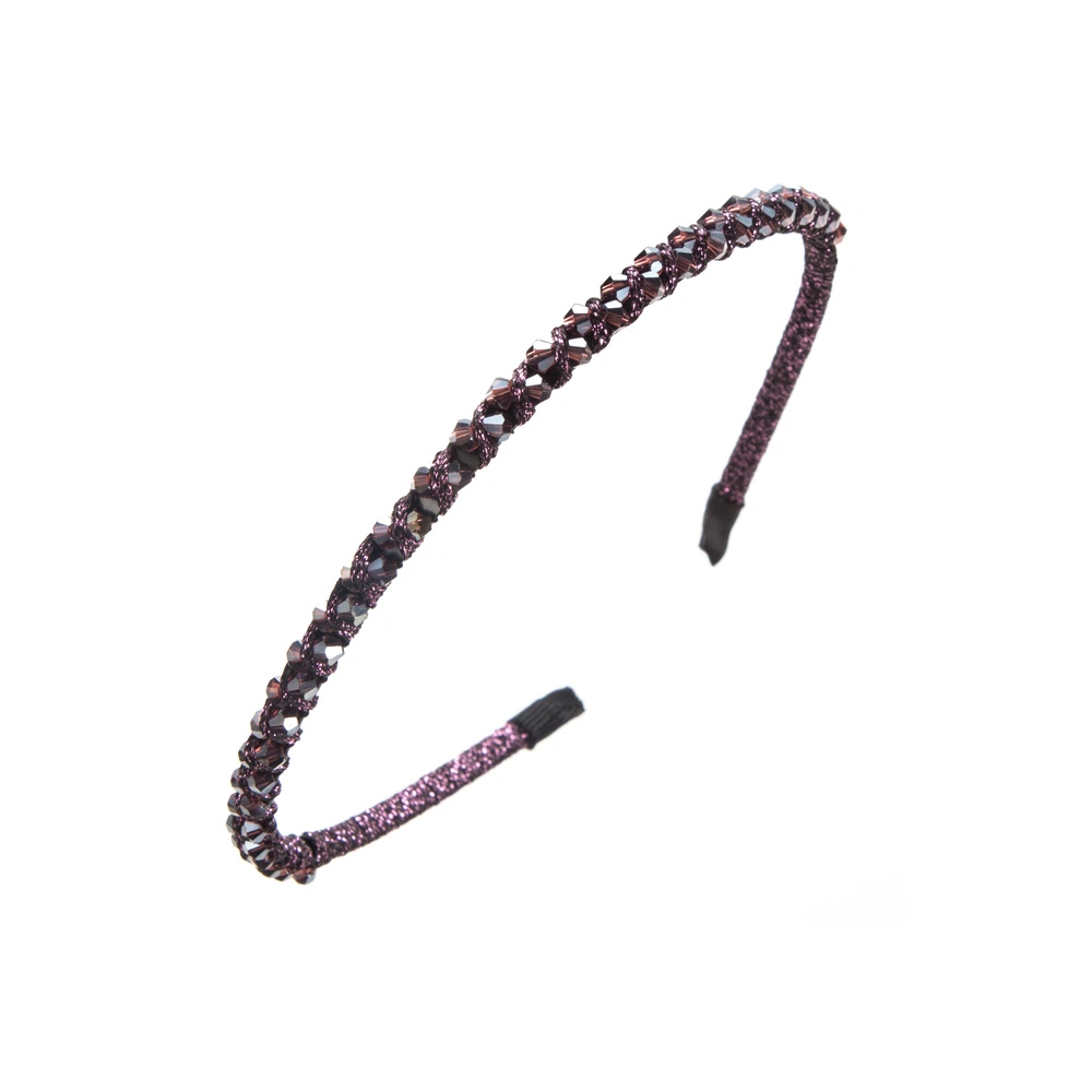 Fashion Crystal Handmade Woven Beaded Fine Edge Rhinestone Headbands Hairband Wholesale