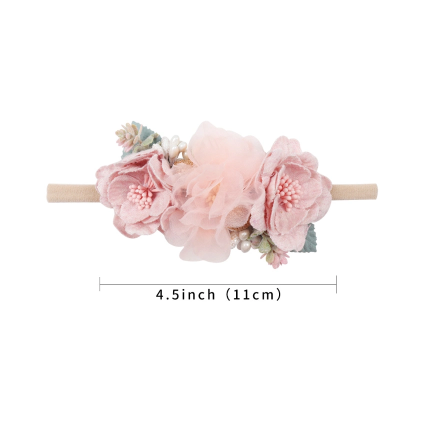 Handmade Baby Newborn Hair Rubber Rope Flower Hair Band Stretchy Floral Head Wraps Head Bands