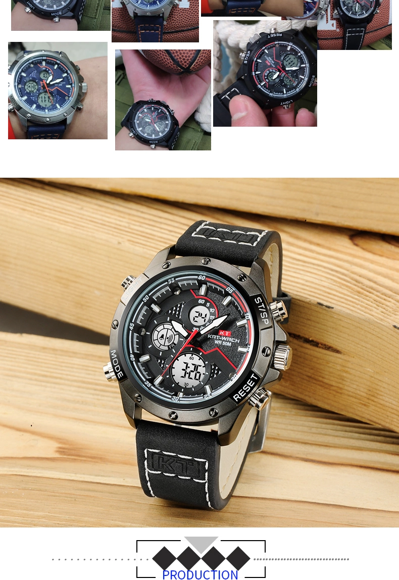 Quartz Watches Men&prime;s Gift Watches Stainless Steels and Leather Straps Silicone Bands