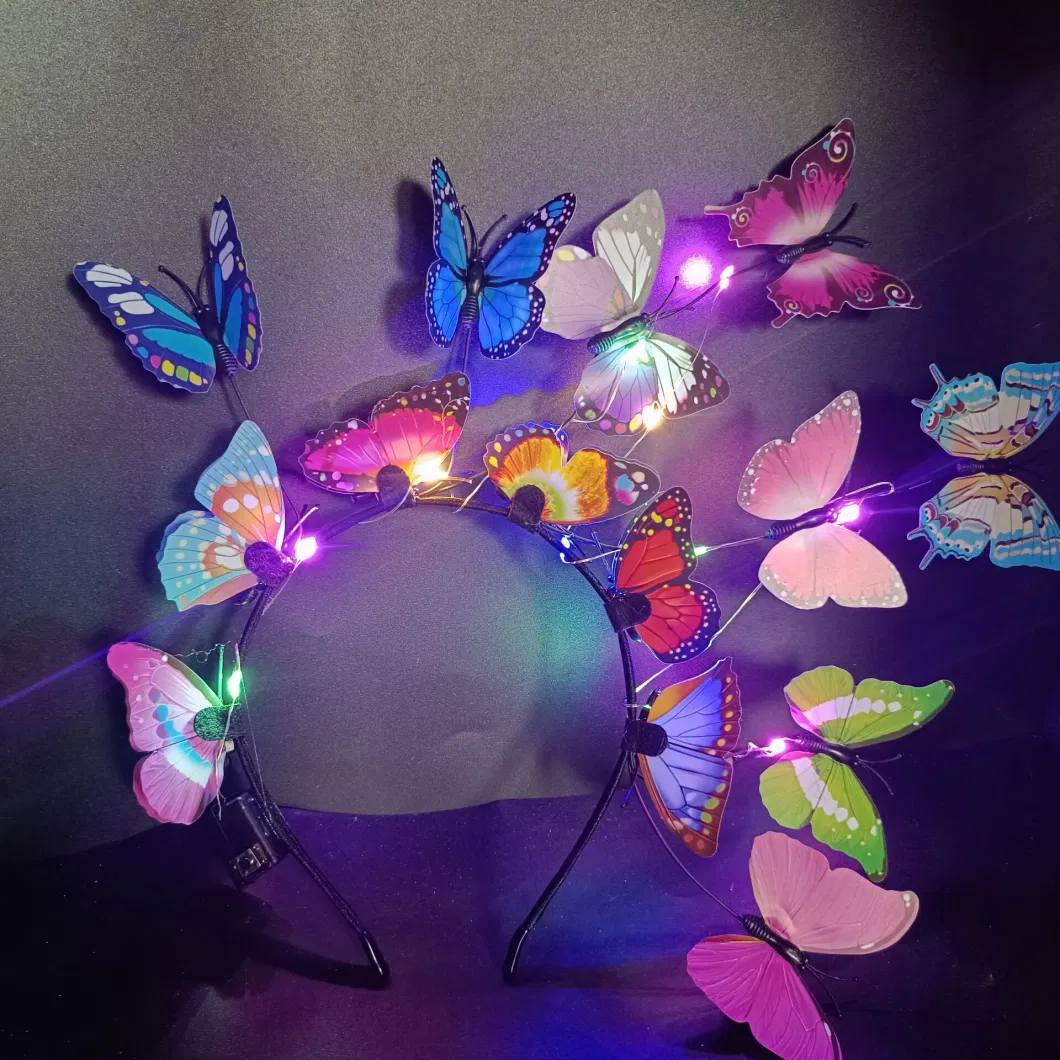 Party Hairband Accessories Fairy Princess Girls Butterfly Hairband LED Light up Butterfly Headband