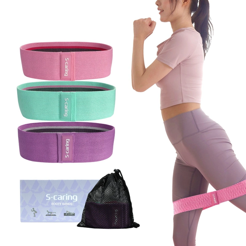 Sinocare Custom Logo Printed Yoga Gym Exercise Fitness for Legs Glutes Booty Hip Fabric Resistance Bands