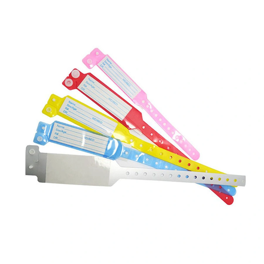 Medmount Medical Disposable PVC Soft Colorful Baby/Child/Adult Patient Hospital ID Wrist Band