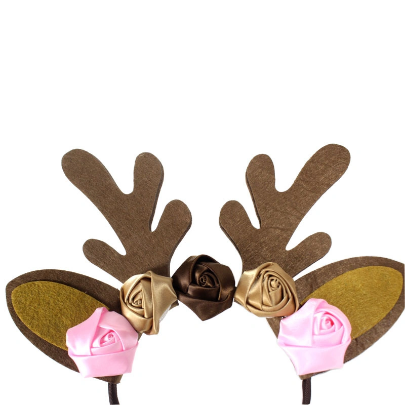 Christmas Antler Headband Party Decorations Non-Woven Elk Hair Hoop Hairband