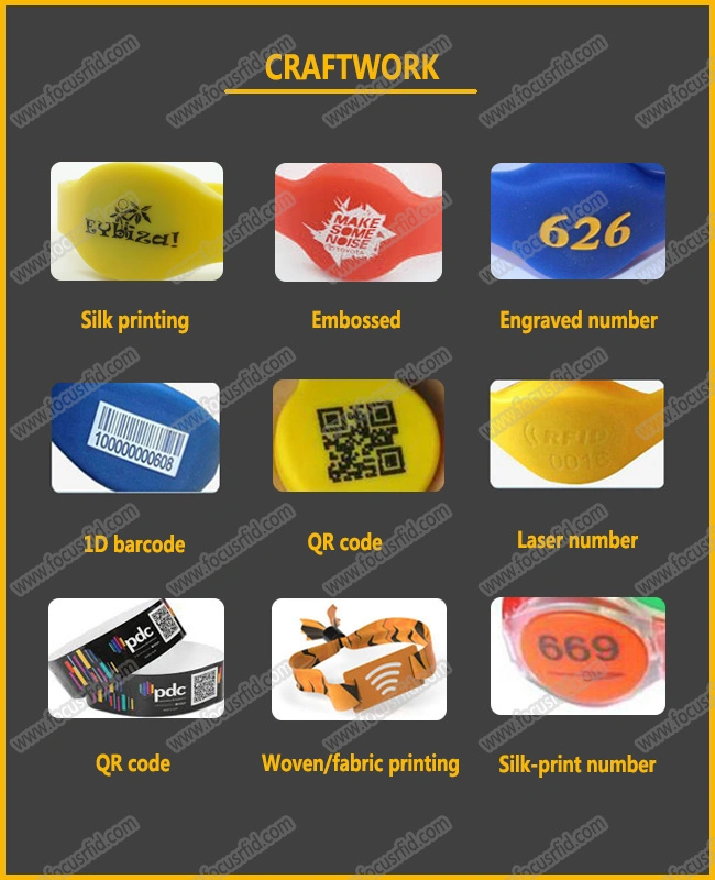 Customized Thin NFC Bracelet Rewritable Silicone RFID Wristband for Events