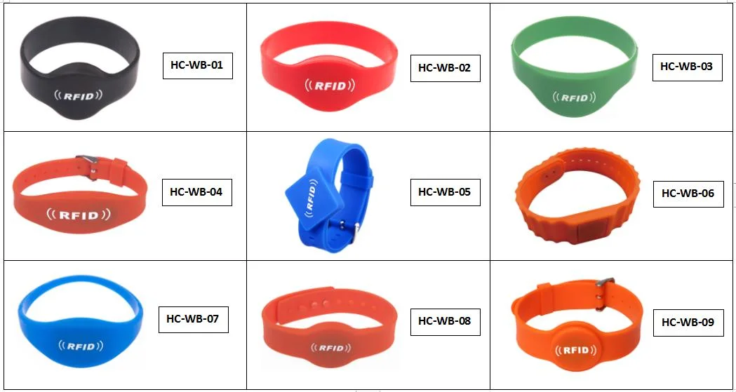 Waterproof Read Only Silicone 125kHz 4100 Chip RFID Wristbands for Access Control