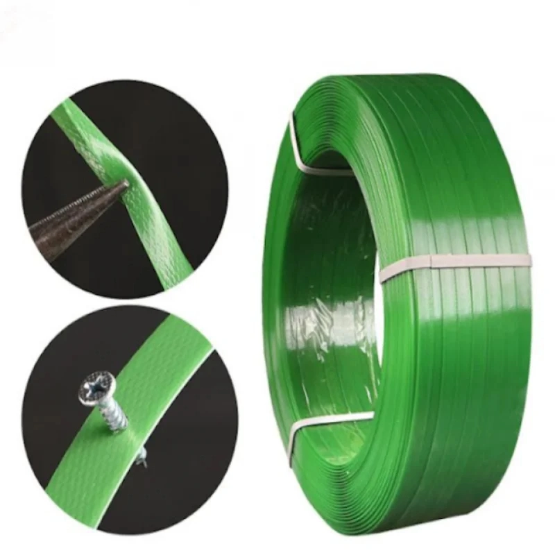 High Strength 5/8&quot; X. 035 Green Embossed Plastic Pet Strap Polyester Strapping Band for Manual Tools Use