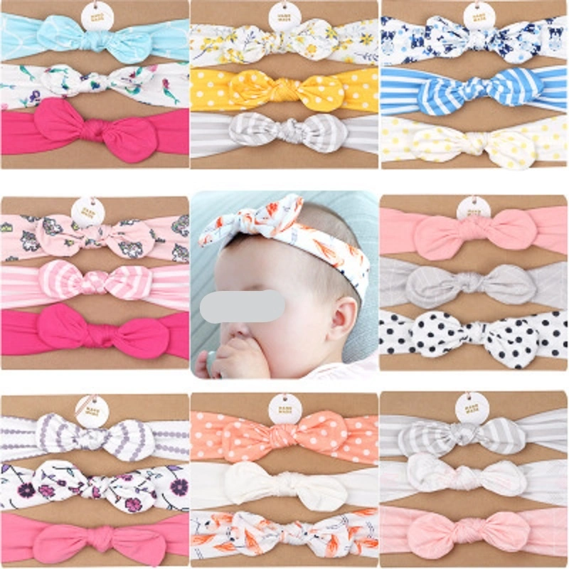 Baby Girl Bow Headband Hair Turban Head Band for Newborns Girls, Infants, Toddlers Hair Accessories (Random Color - 3 pieces/pack) Esg14243