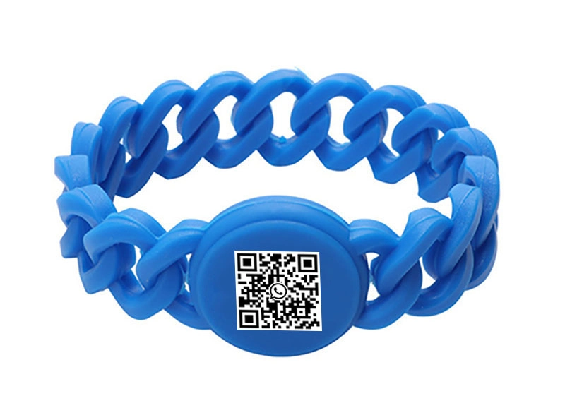 Factory Price RFID Braided Wristband 125kHz RFID Silicone Wristbands with Qr Code