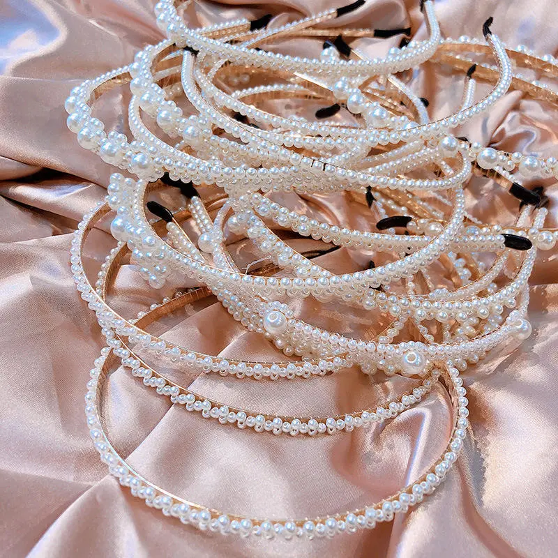 Fashion Custom Korean Simple Hair Accessories Braided Pearl Hair Band