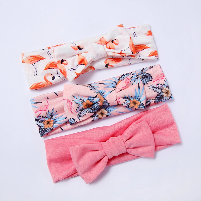 3PCS Girls Bow Knot Headband Gift Box Printed Shape Baby Hairband Women Headband