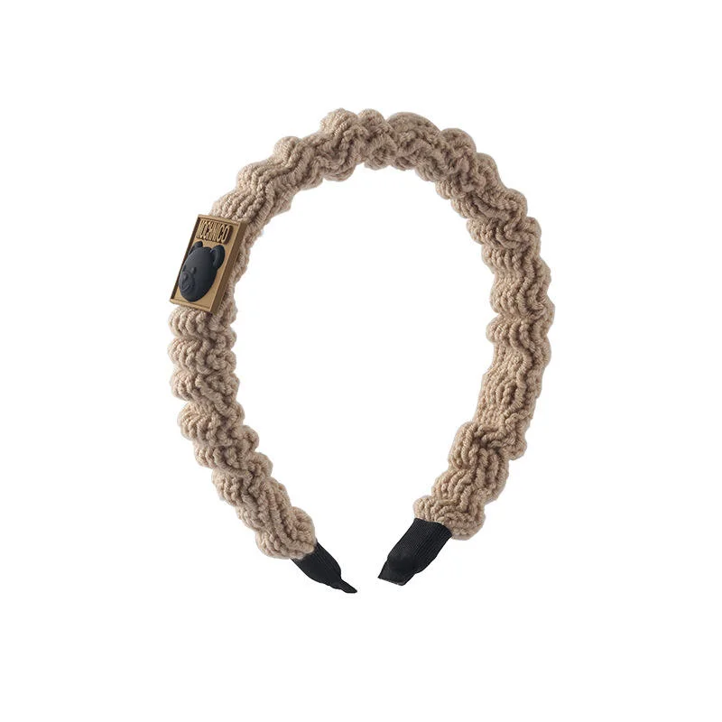 Autumn and Winter Knitted Pleated Cartoon Hair Band