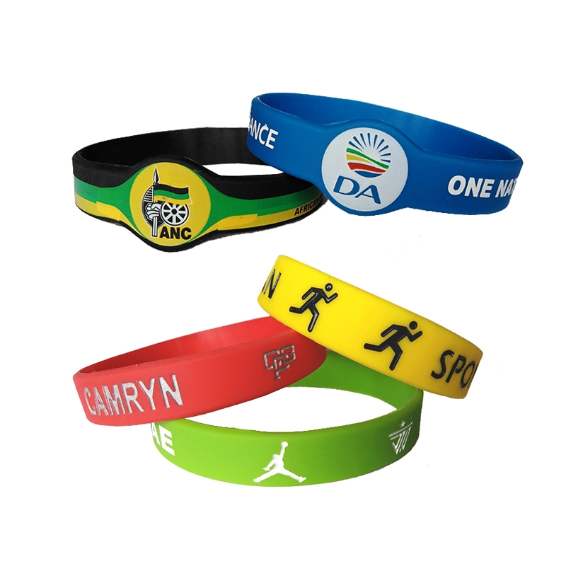 Custom Fashion Logo Sport Rubber Embossed Silicone Wristband