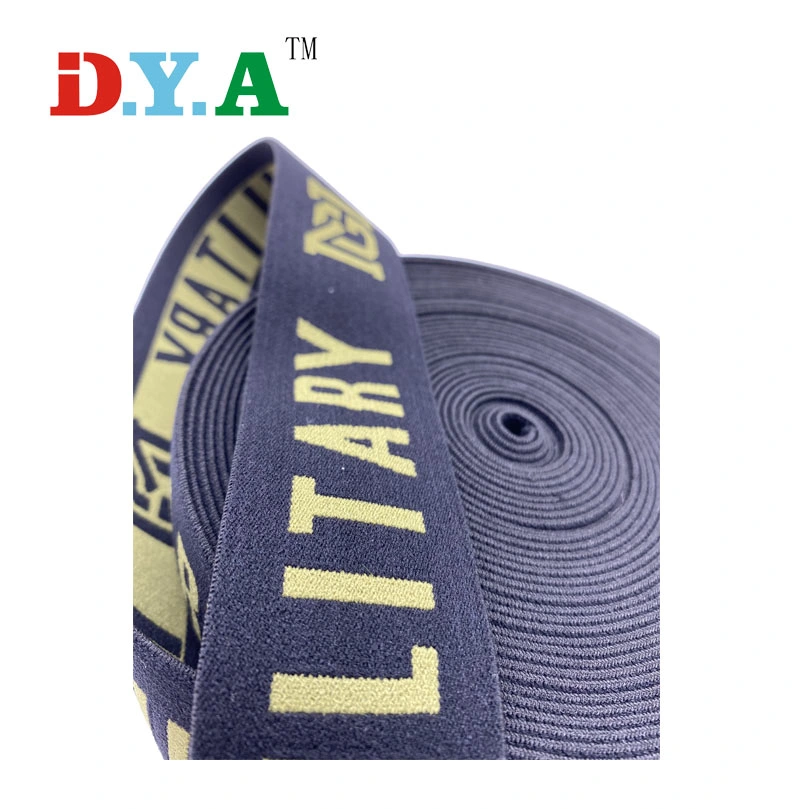 Custom High Elasticity 1.5inch 38mm Nylon Patterned Jacquard Elastic Band for Underwear Waistband Garment