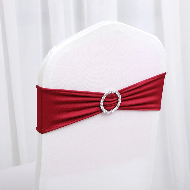 Stretch Spandex Chair Sashes for Wedding Party Banquet Decoration Elastic Bulk Chair Cover with Buckle Engagement Event