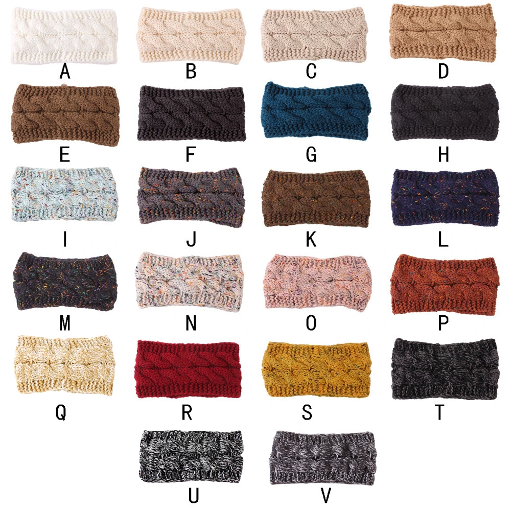 New 23 Colors Aw Ladies Dotted Yarn Acrylic Wool Knitted Headband