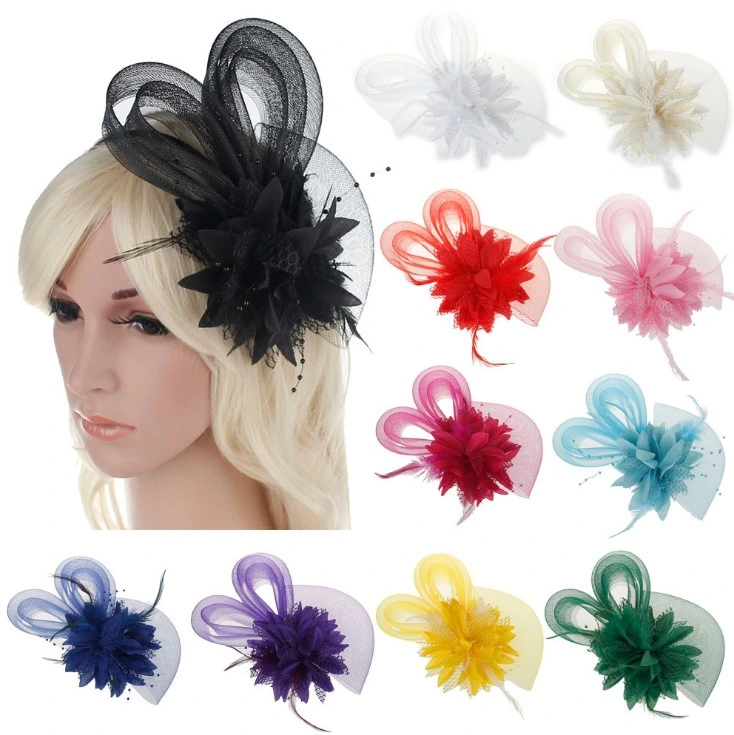 Bridesmaid Flower Hair Decorative Feather Flower Silk Flower Hair Head Band