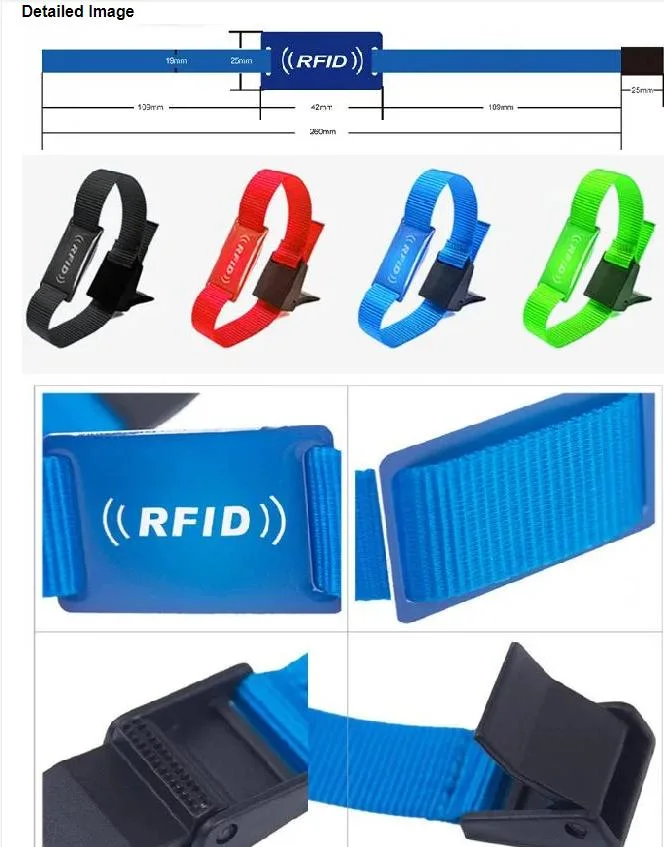 Custom Printed Logo Rainbow Rubber Adjustable RFID PVC Wristband/Plastic Wristband