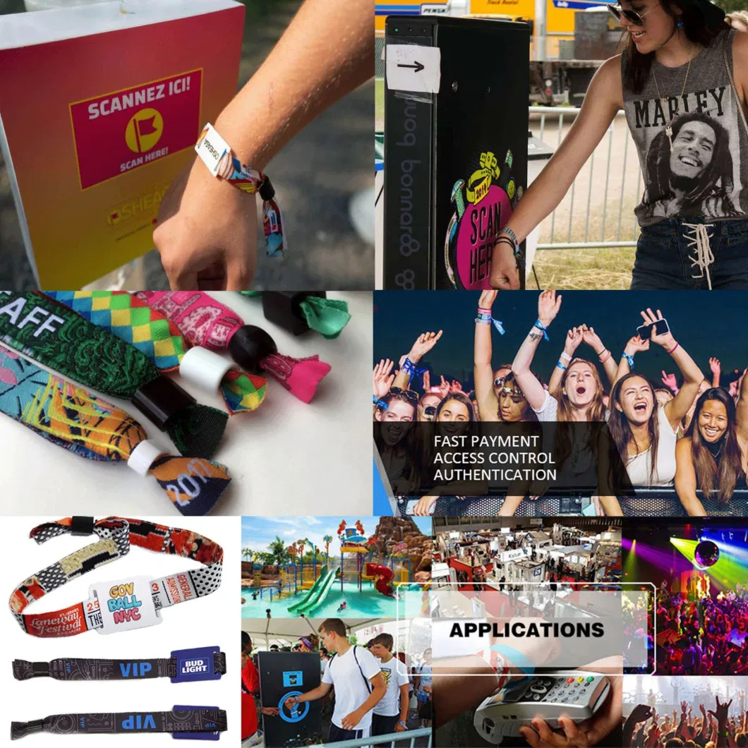 Event Printed Sublimation Fabric NFC RFID Bamboo Fiber Wristband for Festival