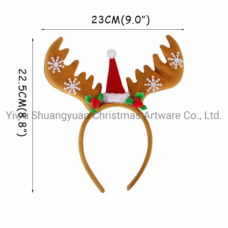 Gift Christmas Hoop Reindeer Antlers Head Wear Headband Santa Claus Hair Bands