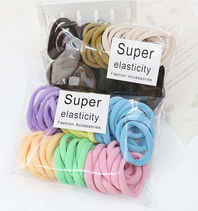 Fashion Colorful Rubber Korean Elastic Hair Ties Elastic Hair Band for Women