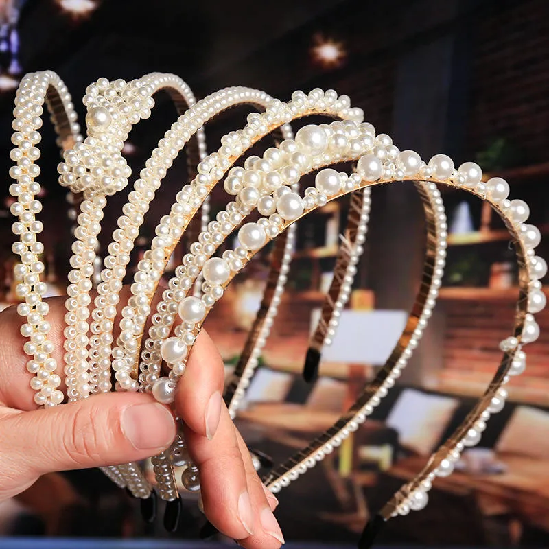 Fashion Custom Korean Simple Hair Accessories Braided Pearl Hair Band