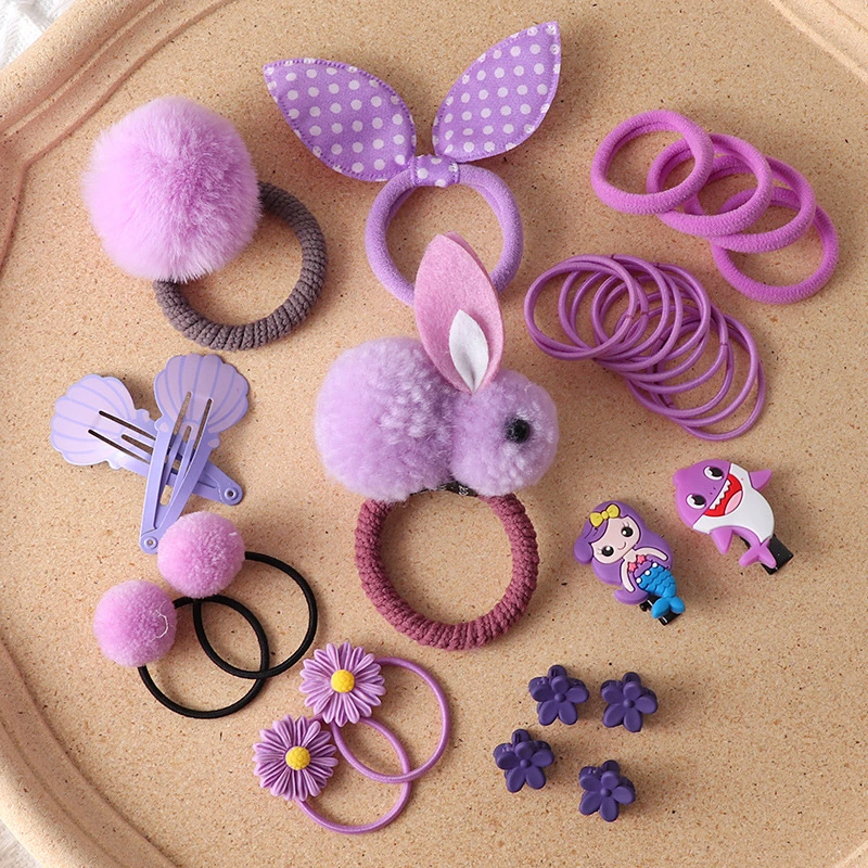 30PCS/Pack Kids Hair Clips Super Lovely Elastic Hair Rubber Band